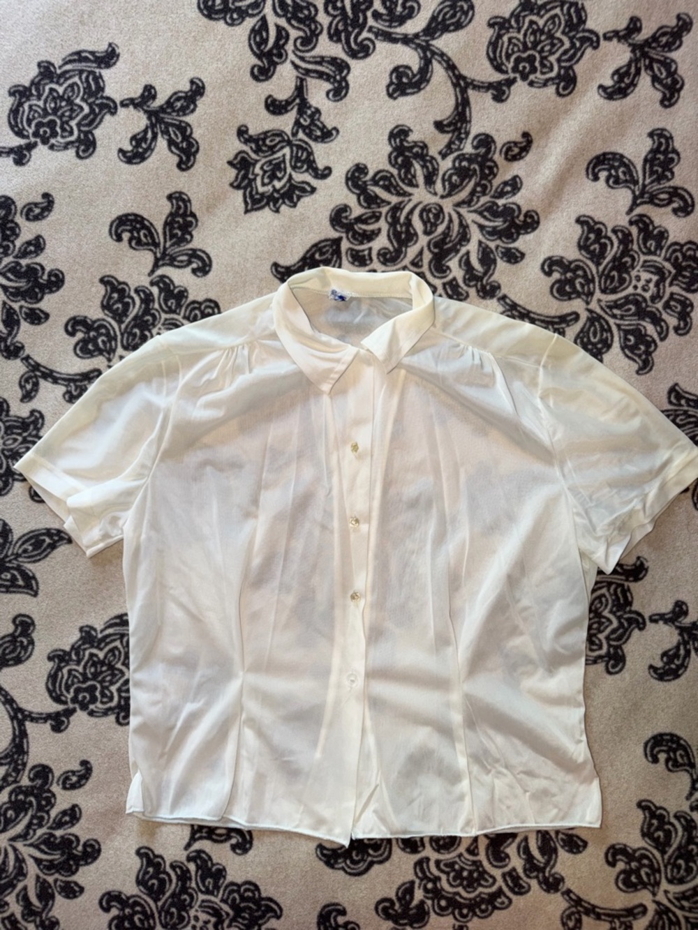 Classic White Short-Sleeve Button-Up Shirt